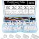XH 2.54mm Connector Socket Kit and Pre-Crimped Cable Wire 2Pin 3 Pin 4 Pin 5 Pin 6 Pin 7Pin Housing JST Adapter Male and Female Cable Connectors and Heat Shrinkable Tube
