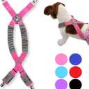 Dog Suspenders for Pet Clothes Apparel Diapers Pants Skirt Belly Bands Small Medium and Large Dogs (L/XXL: 25lb - 100lb, Pink)