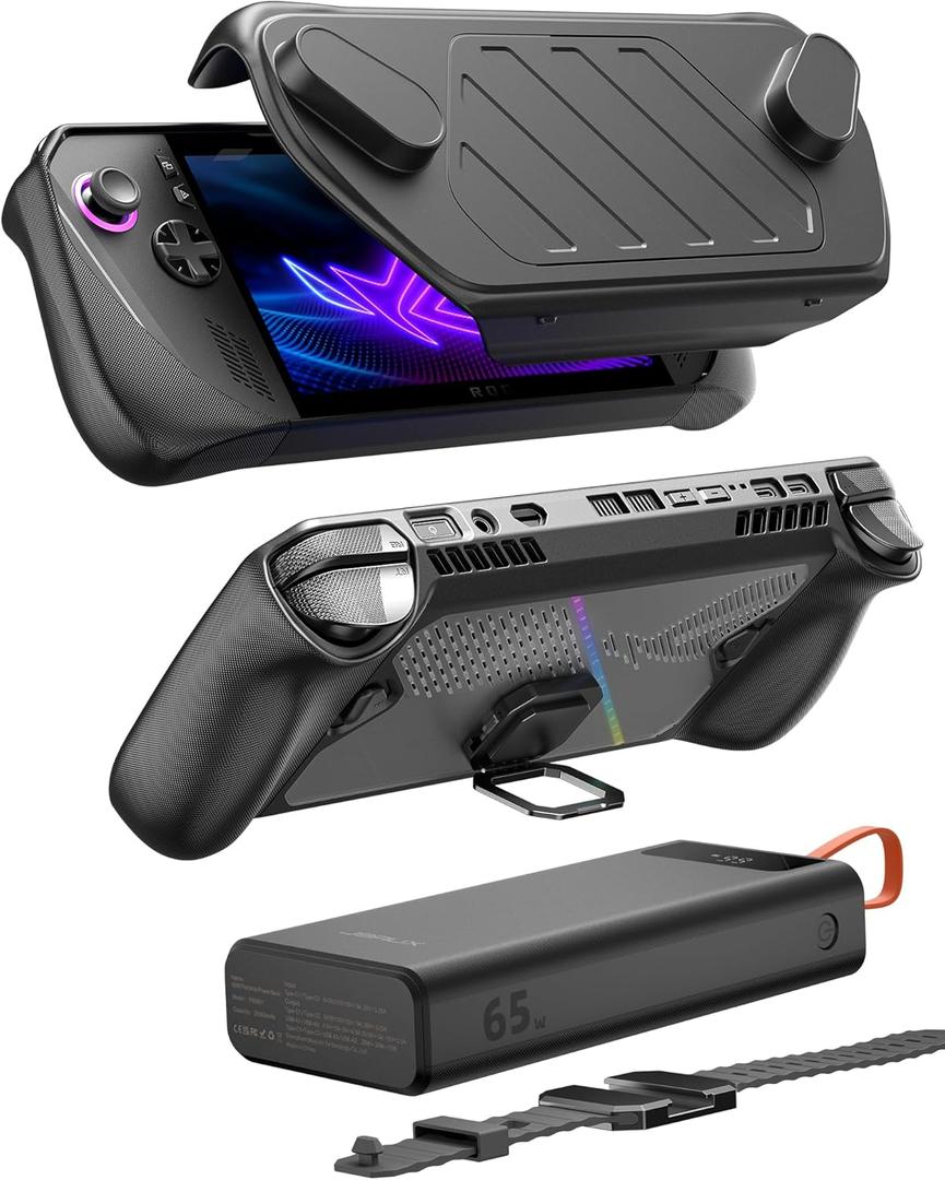 JSAUX PC0111 ModCase Compatible with ASUS ROG Ally X, Modular Case with 20000mAh Power Bank, Included Protective Case, Face Cover, Power Bank, Metal Bracket and Strap - Power Bank Set