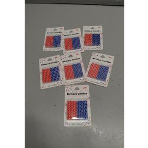 7 x Jacen  Birthday Candles, Blue/Orange