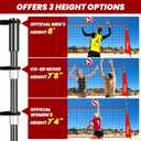 20FT Portable Volleyball Net Volleyball Net for Backyard Freestanding Volleyball Practice Net Outdoor Indoor Volleyball Training Set with Adjustable Height Carry Bag and Volleyball