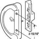 ALLYWASAI Patio Sliding Door Handle Set, Perfect Replacement Mortise Style Handle Set Fits Door Thickness from 1-1/2" to 1-3/4", 3-15/16" Screw Hole Spacing, No Lock No Keys, White (Aluminum White)
