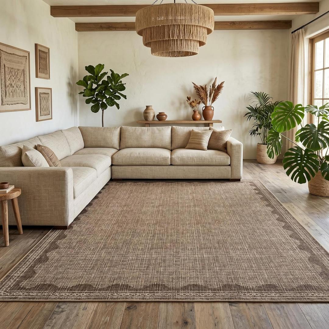 Garvee Large Washable Rug 9x12 Modern Living Room Rug Non Slip Coffee