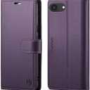 Wallet Case for iPhone 16e, RFID Blocking Credit Card Holder, PU Leather Folio Flip Kickstand Protective Shockproof Cover for Apple 16e (Purple)