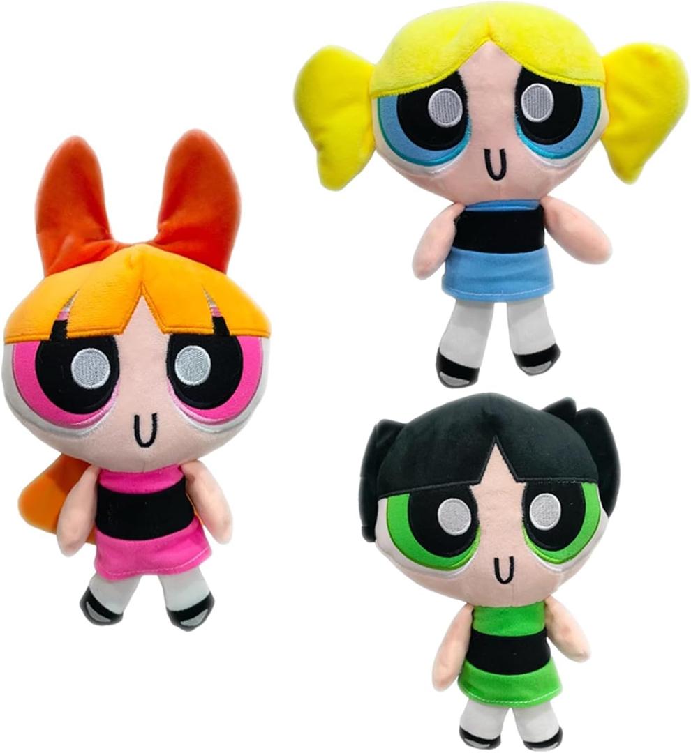 Plush 3 Pcs 22 cm/8inch Plush Doll Bubbles Flower Stuffed Toys Figure Toys Xmas Kids Birthday Gifts,Multi Colored