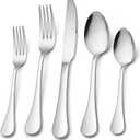 HaWare 18/10 Silverware Set, 40-Piece Stainless Steel Flatware Service for 8, Luxury Cutlery with Ultra Sharp Serrated Knife, Modern Eating Utensil Include Fork Spoon, Dishwasher Safe