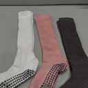 Pilates Socks with Grips for Women, 3 Pairs Long Scrunch Non Slip Yoga Barre Hospital Slouch Socks