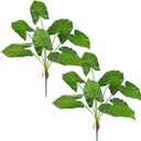 Hollyone 2PCS Artificial Calla Lily Leaves Plants 26.8" Fake Tropical Alocasia Bush Tree Large Faux Greenery Stem Shrubs for Indoor Outdoor Home Garden Arrangement Jungle Safari Wedding Party Decor