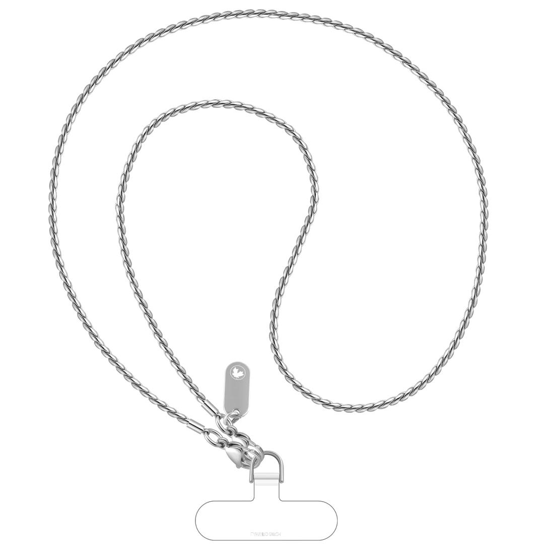 UKON Crossbody Phone Chain Lanyard - Fashion Anti-Theft Phone Strap with 2xTPU Tether Tab for Women Shopping Traveling Party（LightSilver）