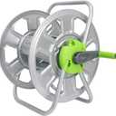 Metal YESTAR Water Hose Reel Cart,Hold 65-147 Ft of 5/8 Inch Hose,Wall Mounted Garden Hose Reel,Portable Water Hose Holder for Outside Hose Storage (Silver-Metal)