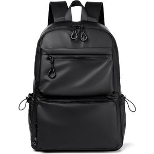 Jranter Casual Hiking Daypack Waterproof Bookbag Simple School College Bag Laptop Backpack Large Capacity, Black