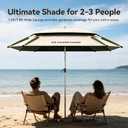 Patio Umbrella with Exclusive Black Coating, 7.2ft/7.8ft Heavy-Duty Double-Layer Nylon Canopy, Adjustable Tilt Sun Shade Outdoor Table Umbrella, UV Protection & Carry Bag for Beach, Fishing, Backyard
