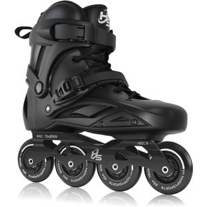 HSHVHSH Inline Skates for Women Men, Professional Fitness Roller Skates Blades with PU Wheels for Male, Female, High Performance Skates for Beginner, Black (Men5-6/ Women6-7)