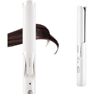 Hair Straightener and Curler 2 in 1 with Curls Bangs 1 1/4-Inch Flat Iron Curling Iron for Short Long Fine Hair Travel,Ceramic Coating,Anti-Scald,Fast Results,Smooth Styles Hair Iron,White