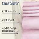 Extra Deep Full Sheet Set - 6 Piece Breathable and Cooling Sheets - Hotel Luxury Bedding for Women, Men, Kids & Teens - Easy & Secure Fit - Soft, Wrinkle Free & Comfy - Extra Deep Pockets - Light Pink
