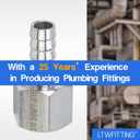 LTWFITTING Bar Production Stainless Steel 316 Barb Fitting Coupler 5/16" Hose ID x 3/8" Female NPT Air Fuel Water (Pack of 5)