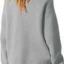 Nirovien Womens Oversized Cardigan Sweaters Button Down Knit Fall Sweater Long Sleeve Striped Coats (Gray) S