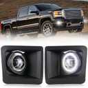 BUNKER INDUST LED Fog Light with Daytime Running Lights for 2014-2015 GMC Sierra 1500, OEM Bumper Driving DRL Fog Lamp Assembly Kit