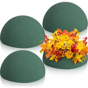 Floral Dry Foam Half Ball 4 Pack Green Floral Foam Round Foam Block Dry Foam Balls Craft Supplies Large Flower Foam Craft Foam for Artificial Plant Floral Arrangement (3.54 x 1.77 Inch)