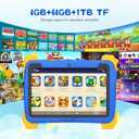 C idea Android 13 Kids Tablet,10.1 inchTablet for Kids,Children Tablet 4GB RAM+64GB ROM(1TB TF), FHD IPS Screen,Pre-intalled IWAWA,6000mAh Battery,5G WiFi|Great Gift for Toddler(Blue)
