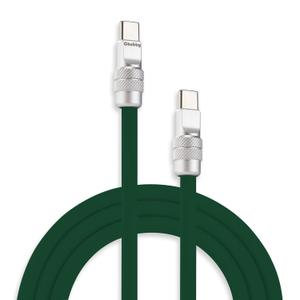 chubbycable Chubby 2.0 USB C 240W Fast Charging Cable Silicone Soft Durable USB C Cable Extra Thick Charger Cord Compatible with iPhone 17-15 Series iPad, Dark Green, Type-C to Type-C, 9.8FT