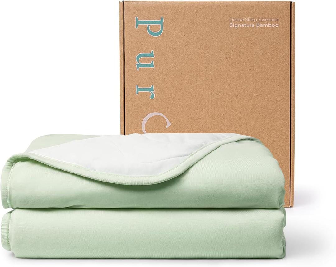 PurComfy Supersoft Baby Blanket, Premium Bamboo Viscose Baby Quilt, Hypoallergenic and Breathable, for Newborns, 33"33" (Sage)