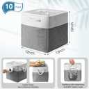 FoldTier 10 Pack Large Collapsible Fabric Storage Baskets with Handles Decorative Storage Bins for Organizing Shelves Toys Clothes(White & Gray,12 x 12 x 12 Inches)