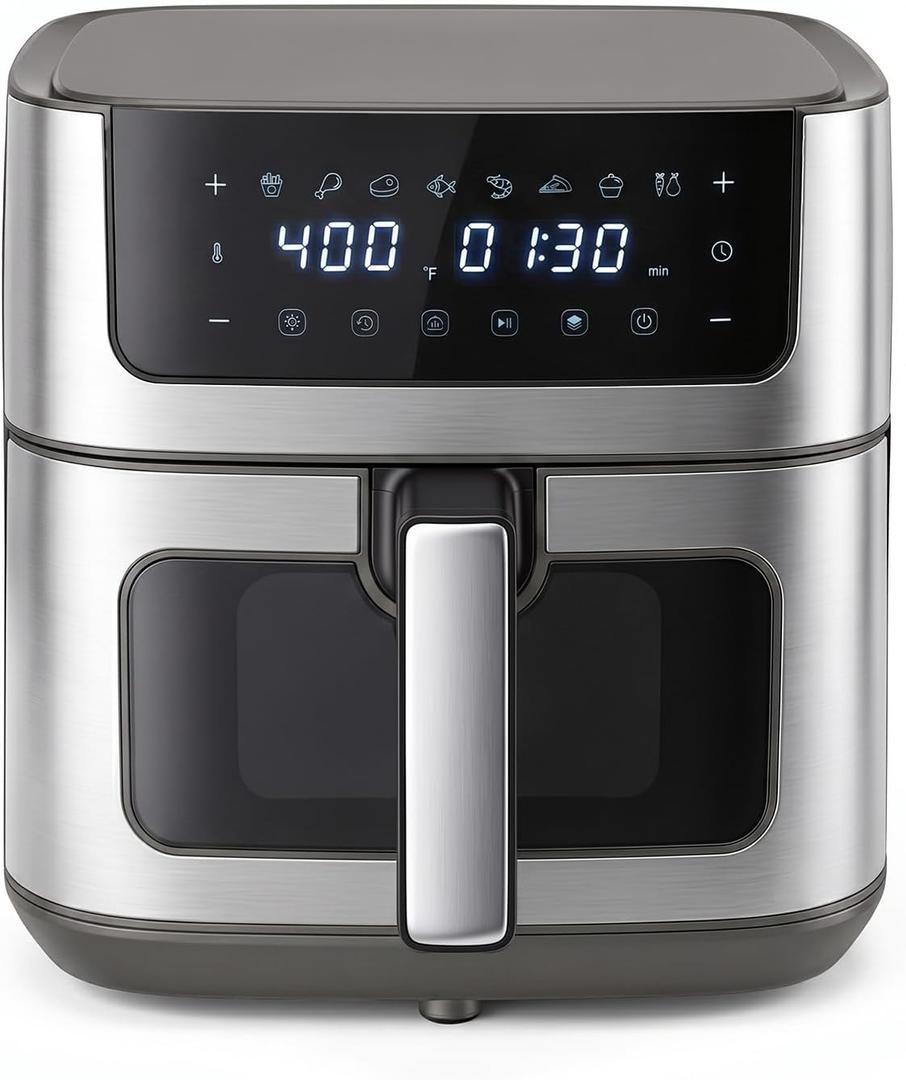 8-in-1 Air Fryer 6 Quarts Airfryer with Window, 11.4x10.8x13.0 inch