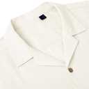 Alimens & Gentle Mens Linen Shirts Cotton Hawaiian Shirts Short Sleeve Button Down Shirts Casual Summer Beach Tops (4X-Large, A-creamy White)