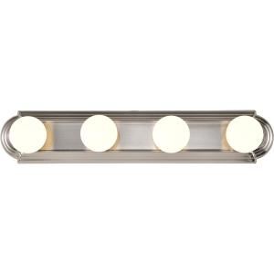 Nuvo Lighting 60/301 Transitional Four Light Vanity in Pwt, Nckl, B/S, Slvr. finish, 4lt Vanity Strip