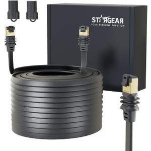 100FT Starlink Gen 3/Mini Cable, Starlink Flat Hidden Power Ethernet Cable, Starlink Accessories Extreme Slim Power Cord Shielded for Window Door, Compatible with SL Standard 4/4X/Gen3/Mini
