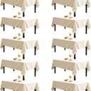 WIGENIUS 10 Pack Ivory Table Cloth Rectangle Tablecloths 60X102 Inch,Polyester Table Cloth for 6 Foot Rectangle Tables,Wrinkle Resistant Washable Fabric Table Covers for Party,Wedding Banquet