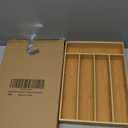 Silverware Organizer Kitchen Drawer Organizer Utensil Organizer Bamboo Silverware Holder Cutlery Organizer in Drawer Flatware Organizer Tray(5 slots, Natural