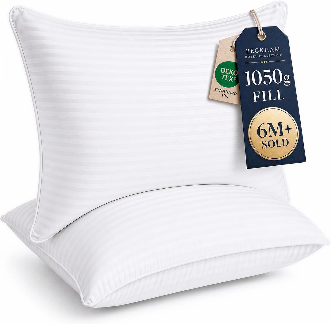 Beckham Hotel Collection Bed Pillows Set of 2 Original Soft Down Alternative Pillow for Sleeping, Soft Support for Back, Stomach or Side Sleep