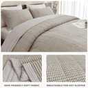 Sanracie Oversized King Quilt (106"x118"), Dark Khaki Waffle Weave Cotton Quilt Sets, 3Pcs Luxury Aesthetic Quilt Bedding Set, Soft Breathable Lightweight Farmhouse Coverlet Set for All Season