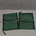 Mesh Cosmetic Bag, 4pcs Nylon Makeup Pouches with Leather Pull and Golden Zipper for Purse Diaper Bag (Emerald Green) (Flat)