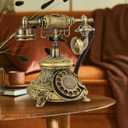Dyna-Living Vintage Telephone Antique Phone Rotary Old Fashion Phone Vintage Landline Phone Decor, Ringtone Volume Adjustable Rotary Retro Telephone for Home or Office Use