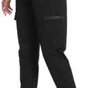 Women's Joggers with Pockets, Hiking Cargo Water Resistant Lightweight Pants for Women Workout Athletic Travel Camping (Tapered Black, Smal)