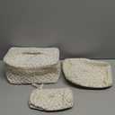 HBselect Quilted Makeup Bag, 3PCS Cotton Large Travel Makeup Bag, Cute Floral Coquette Make up Bag Cosmetic Bag Toiletry Bag for Women Girls