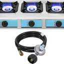 Stainless Steel 3 Burner Propane Gas Stove - Auto Ignition, Portable LPG for RV, Apartment, Outdoor