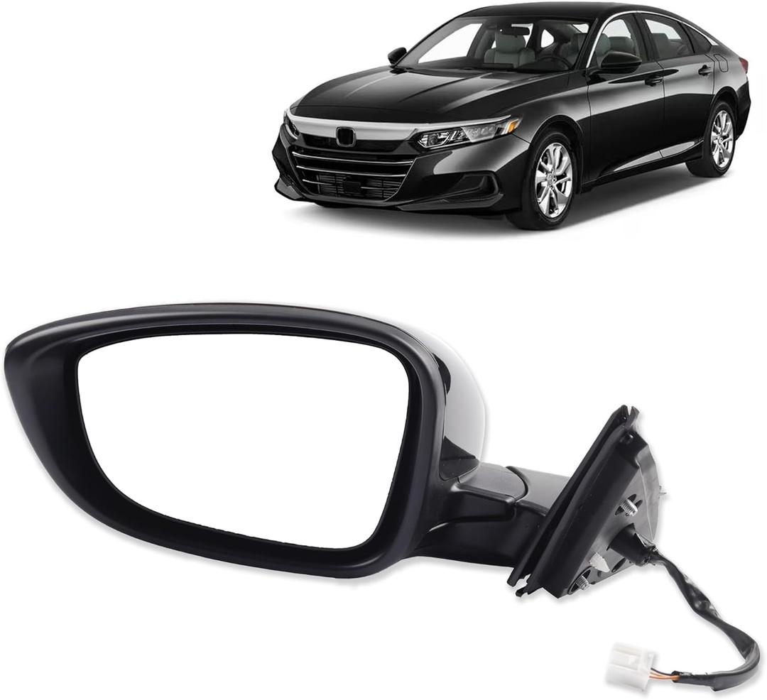 Dasbecan Left Driver Side Door Mirror Compatible with Honda Accord LX Sport 1.5T 2018-2022 Power |Non-Heated|Paint to Match Repalces# HO1320328,76258-TVA-A02 (3Pins-Black) Dasbecan Left Driver Side Door Mirror Compatible with Honda Accord LX Sport 1.5T 2018-2022 Power |Non-Heated|Paint to Match Repalces# HO1320328,76258-TVA-A02 (3Pins-Black)