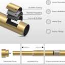 PORTRES Gold Heavy Duty Curtain Rods for Windows 66 to 120 Inches Adjustable Length 1" Diameter Brass Curtain Rod with Modern Decorative Finials for Outdoor Bedroom Kitchen Living Room