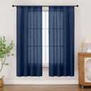 Chyhomenyc Semi Sheer Curtains 63 Inch Length 2 Panels for Living Room, Light Filtering Faux Linen Slub Textured Burlap Soft Airy Window Curtain Drapes for Bedroom, Each 42Wx63L