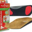 Footlogics 3/4 Length Orthotic Shoe Insoles with Built-in Raise for Ball of Foot Pain, Mortons Neuroma, Flat Feet - Metatarsalgia (S (Men's 6-7.5, Women's 7.5-9))