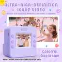 Kids Camera Instant Print with Flip Lens, 1080P HD Video Inkless Toddler Digital Camera with 32GB Card, Portable Travel Christmas Birthday Gift for 3-12 Girls Boys with 3 Rolls Print Paper (Purple)