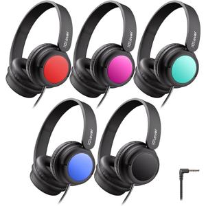 iClever Kids Wired Headphones for School Students K-12 & Teachers,Bulk 5Pack
