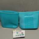 8-Pack Reusable Silicone Food Storage Bags, 100% Silicone Stand-Up Wide-Open Zip-Lock Reusable Storage Bags for Food, Freezer Microwave Oven Dishwasher Safe, Aqua, 4L 2M 2S (Teal | 3-Size | 8 PC)