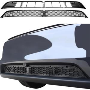 Front Grille Mesh Inserts for Tesla New Model Y Juniper 2025-2026, Front Air Inlet Vent Grille Cover Replacement for New Model Y Juniper Accessories (Detachable Version)