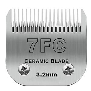 Detachable Pet Dog Clipper Blades, Compatible with Andis Size-7FC Cut Length 1/8"(3.2mm), Most Oster A5, Wahl KM Series Clippers,Made of Ceramic Blade & Stainless Steel Blade