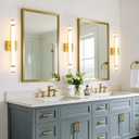 Gold Bathroom Vanity Light Fixtures 23 Inch Modern LED Vanity Lights Bar for Bathroom with Acrylic Shade 14W 5CCT Dimmable Bathroom Sconces Wall Lighting Over Mirror (Built-in Dimmer)